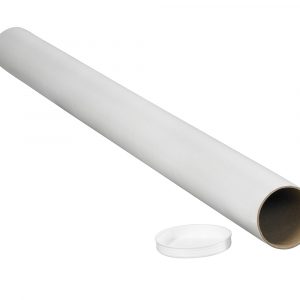 White mailing tube with end cap