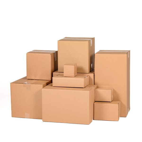 Group of kraft stock boxes