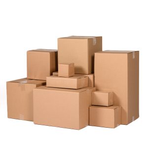 Group of kraft stock boxes
