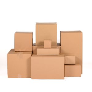 Group of kraft stock boxes