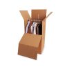 Wardrobe box with hangar bar holding up clothes