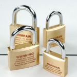 Chateau Brass Overlock with Message - warning message on both sides of lock