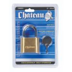Chateau 2-inch (50mm) Brass 4-Wheeled Combination Padlock (package)