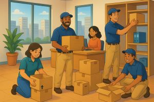 GM Packaging on the move - The team unpacks boxes in the new location.