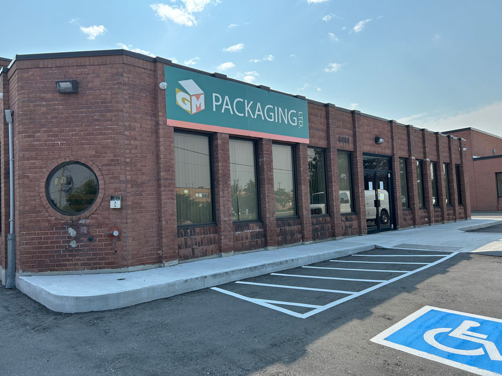 Front of the new GM Packaging store